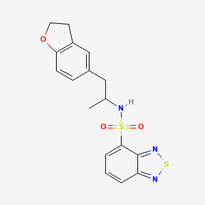 molecular formula C17H17N3O3S2 B2513716 N-(1-(2,3-dihydrobenzofuran-5-yl)propan-2-yl)benzo[c][1,2,5]thiadiazole-4-sulfonamide CAS No. 2034516-99-7
