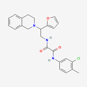 molecular formula C24H24ClN3O3 B2513717 N'-(3-chloro-4-methylphenyl)-N-[2-(furan-2-yl)-2-(1,2,3,4-tetrahydroisoquinolin-2-yl)ethyl]ethanediamide CAS No. 898458-94-1