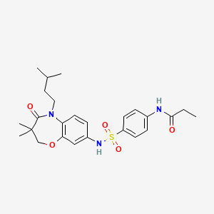 N-(4-(N-(5-isopentyl-3,3-dimethyl-4-oxo-2,3,4,5-tetrahydrobenzo[b][1,4]oxazepin-8-yl)sulfamoyl)phenyl)propionamide