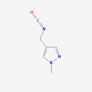 molecular formula C6H7N3O B2513719 4-(isocyanatomethyl)-1-methyl-1H-pyrazole CAS No. 1339014-15-1