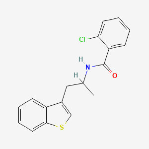molecular formula C18H16ClNOS B2513720 N-[1-(1-benzothiophen-3-yl)propan-2-yl]-2-chlorobenzamide CAS No. 2034297-56-6