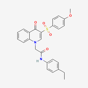 molecular formula C26H24N2O5S B2513733 N-(4-ethylphenyl)-2-[3-(4-methoxybenzenesulfonyl)-4-oxo-1,4-dihydroquinolin-1-yl]acetamide CAS No. 866813-74-3