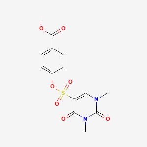 molecular formula C14H14N2O7S B2513750 Methyl 4-(1,3-dimethyl-2,4-dioxopyrimidin-5-yl)sulfonyloxybenzoate CAS No. 869071-17-0