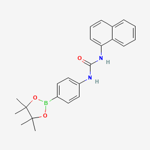 molecular formula C23H25BN2O3 B2513753 N-1-naphthalenyl-N'-[4-(4,4,5,5-tetramethyl-1,3,2-dioxaborolan-2-yl)phenyl]-urea CAS No. 942610-02-8