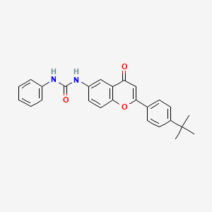 molecular formula C26H24N2O3 B2513755 1-(2-(4-(tert-butyl)phenyl)-4-oxo-4H-chromen-6-yl)-3-phenylurea CAS No. 923185-62-0