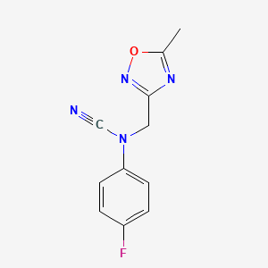 molecular formula C11H9FN4O B2513757 N-cyano-4-fluoro-N-[(5-methyl-1,2,4-oxadiazol-3-yl)methyl]aniline CAS No. 1825581-12-1