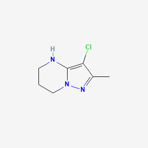 molecular formula C7H10ClN3 B2513763 3-氯-2-甲基-4H,5H,6H,7H-吡唑并[1,5-a]嘧啶 CAS No. 1556166-13-2