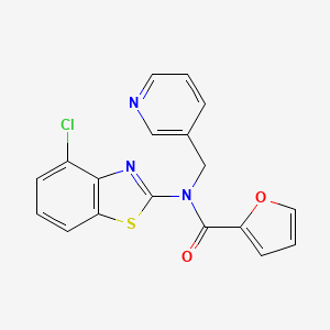 molecular formula C18H12ClN3O2S B2513766 N-(4-chlorobenzo[d]thiazol-2-yl)-N-(pyridin-3-ylmethyl)furan-2-carboxamide CAS No. 895016-04-3