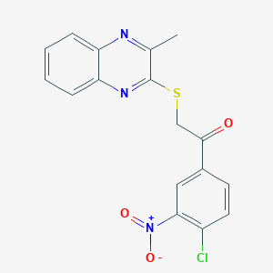 molecular formula C17H12ClN3O3S B2513767 1-(4-Chloro-3-nitrophenyl)-2-(3-methylquinoxalin-2-yl)sulfanylethanone CAS No. 710287-33-5