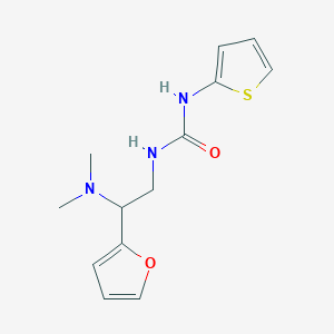 molecular formula C13H17N3O2S B2513777 1-(2-(Dimethylamino)-2-(furan-2-yl)ethyl)-3-(thiophen-2-yl)urea CAS No. 1209608-90-1