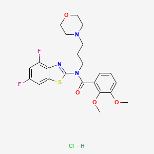 molecular formula C23H26ClF2N3O4S B2513790 N-(4,6-DIFLUORO-1,3-BENZOTHIAZOL-2-YL)-2,3-DIMETHOXY-N-[3-(MORPHOLIN-4-YL)PROPYL]BENZAMIDE HYDROCHLORIDE CAS No. 1216490-20-8