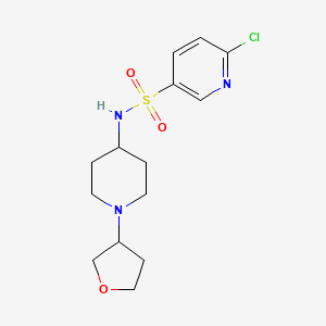molecular formula C14H20ClN3O3S B2513804 6-chloro-N-[1-(oxolan-3-yl)piperidin-4-yl]pyridine-3-sulfonamide CAS No. 1423225-56-2