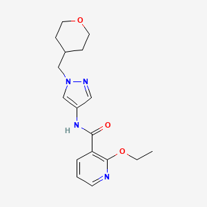 molecular formula C17H22N4O3 B2513819 2-ethoxy-N-(1-((tetrahydro-2H-pyran-4-yl)methyl)-1H-pyrazol-4-yl)nicotinamide CAS No. 1706213-40-2