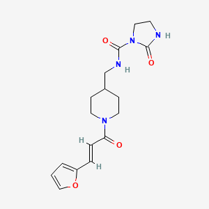 molecular formula C17H22N4O4 B2513820 (E)-N-((1-(3-(furan-2-yl)acryloyl)piperidin-4-yl)methyl)-2-oxoimidazolidine-1-carboxamide CAS No. 1798413-04-3