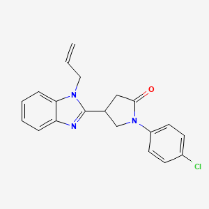 molecular formula C20H18ClN3O B2513825 1-(4-Chlorophenyl)-4-(1-prop-2-enylbenzimidazol-2-yl)pyrrolidin-2-one CAS No. 876712-66-2