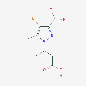 molecular formula C9H11BrF2N2O2 B2513830 3-[4-Bromo-3-(difluoromethyl)-5-methylpyrazol-1-yl]butanoic acid CAS No. 1946818-54-7