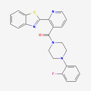 molecular formula C23H19FN4OS B2513834 (2-(Benzo[d]thiazol-2-yl)pyridin-3-yl)(4-(2-fluorophenyl)piperazin-1-yl)methanone CAS No. 873856-61-2
