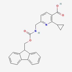 2-cyclopropyl-6-[({[(9H-fluoren-9-yl)methoxy]carbonyl}amino)methyl]pyridine-3-carboxylic acid