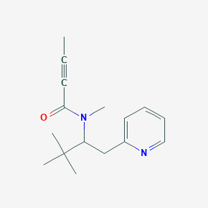 molecular formula C16H22N2O B2513863 N-(3,3-Dimethyl-1-pyridin-2-ylbutan-2-yl)-N-methylbut-2-ynamide CAS No. 2411290-87-2