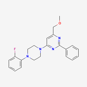 molecular formula C22H23FN4O B2513880 4-[4-(2-Fluorophenyl)piperazin-1-yl]-6-(methoxymethyl)-2-phenylpyrimidine CAS No. 339279-02-6