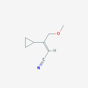 molecular formula C8H11NO B2513898 3-Cyclopropyl-4-methoxybut-2-enenitrile CAS No. 1563821-57-7