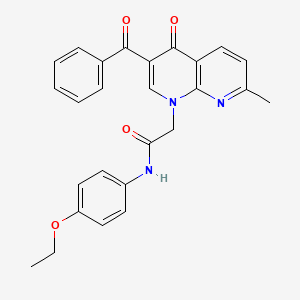 molecular formula C26H23N3O4 B2513912 2-(3-benzoyl-7-methyl-4-oxo-1,4-dihydro-1,8-naphthyridin-1-yl)-N-(4-ethoxyphenyl)acetamide CAS No. 894905-71-6