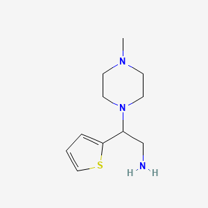 molecular formula C11H19N3S B2513915 2-(4-Methyl-piperazin-1-yl)-2-thiophen-2-yl-ethylamine CAS No. 857041-65-7