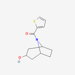 molecular formula C12H15NO2S B2513927 8-(thiophene-2-carbonyl)-8-azabicyclo[3.2.1]octan-3-ol CAS No. 1482947-66-9