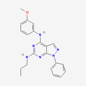 molecular formula C21H22N6O B2513938 N4-(3-methoxyphenyl)-1-phenyl-N6-propyl-1H-pyrazolo[3,4-d]pyrimidine-4,6-diamine CAS No. 955304-89-9