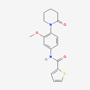 molecular formula C17H18N2O3S B2513946 N-[3-methoxy-4-(2-oxopiperidin-1-yl)phenyl]thiophene-2-carboxamide CAS No. 941918-84-9