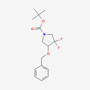 molecular formula C16H21F2NO3 B2513949 tert-butyl 4-(Benzyloxy)-3,3-difluoropyrrolidine-1-carboxylate CAS No. 1610714-49-2
