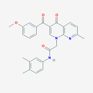 N-(3,4-dimethylphenyl)-2-(3-(3-methoxybenzoyl)-7-methyl-4-oxo-1,8-naphthyridin-1(4H)-yl)acetamide
