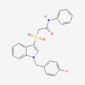 2-[1-[(4-fluorophenyl)methyl]indol-3-yl]sulfonyl-N-phenylacetamide