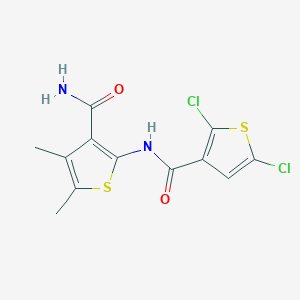 molecular formula C12H10Cl2N2O2S2 B2514027 2-(2,5-dichlorothiophene-3-amido)-4,5-dimethylthiophene-3-carboxamide CAS No. 896291-72-8