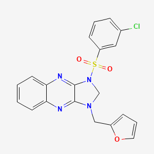 molecular formula C20H15ClN4O3S B2514039 1-((3-chlorophenyl)sulfonyl)-3-(furan-2-ylmethyl)-2,3-dihydro-1H-imidazo[4,5-b]quinoxaline CAS No. 844454-96-2