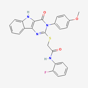 N-(2-fluorophenyl)-2-((3-(4-methoxyphenyl)-4-oxo-4,5-dihydro-3H-pyrimido[5,4-b]indol-2-yl)thio)acetamide