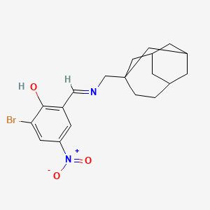 2-bromo-4-nitro-6-((E)-(((1R,3r,8S)-tricyclo[4.3.1.1(3,8)]undecan-3-ylmethyl)imino)methyl)phenol