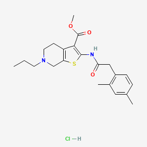 Methyl 2-(2-(2,4-dimethylphenyl)acetamido)-6-propyl-4,5,6,7-tetrahydrothieno[2,3-c]pyridine-3-carboxylate hydrochloride