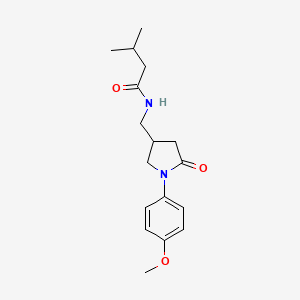 N-((1-(4-methoxyphenyl)-5-oxopyrrolidin-3-yl)methyl)-3-methylbutanamide