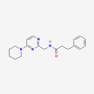 molecular formula C19H24N4O B2514088 3-phenyl-N-((4-(piperidin-1-yl)pyrimidin-2-yl)methyl)propanamide CAS No. 1797077-85-0