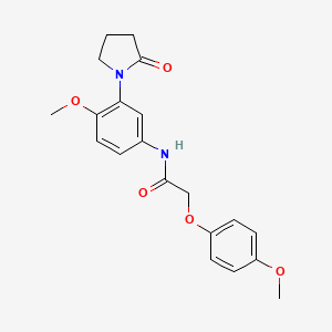 molecular formula C20H22N2O5 B2514102 N-[4-methoxy-3-(2-oxopyrrolidin-1-yl)phenyl]-2-(4-methoxyphenoxy)acetamide CAS No. 922977-75-1