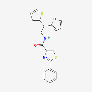 molecular formula C20H16N2O2S2 B2514126 N-[2-(furan-2-yl)-2-(thiophen-2-yl)ethyl]-2-phenyl-1,3-thiazole-4-carboxamide CAS No. 2097894-49-8