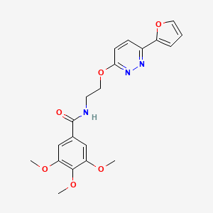 molecular formula C20H21N3O6 B2514153 N-(2-((6-(furan-2-yl)pyridazin-3-yl)oxy)ethyl)-3,4,5-trimethoxybenzamide CAS No. 920169-32-0