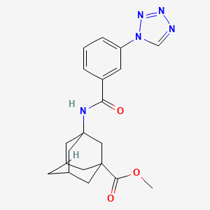 molecular formula C20H23N5O3 B2514166 methyl 3-[3-(1H-1,2,3,4-tetrazol-1-yl)benzamido]adamantane-1-carboxylate CAS No. 1226458-28-1