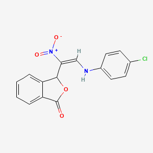 molecular formula C16H11ClN2O4 B2514167 3-[(E)-2-[(4-chlorophenyl)amino]-1-nitroethenyl]-1,3-dihydro-2-benzofuran-1-one CAS No. 338753-94-9