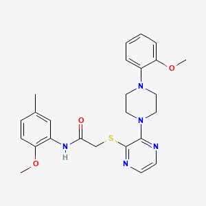 molecular formula C25H29N5O3S B2514181 N-(2-methoxy-5-methylphenyl)-2-({3-[4-(2-methoxyphenyl)piperazin-1-yl]pyrazin-2-yl}sulfanyl)acetamide CAS No. 1115931-94-6