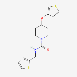 molecular formula C15H18N2O2S2 B2514194 N-(thiophen-2-ylmethyl)-4-(thiophen-3-yloxy)piperidine-1-carboxamide CAS No. 2034562-29-1