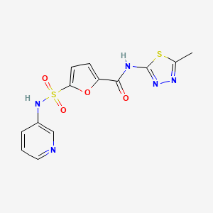 molecular formula C13H11N5O4S2 B2514222 N-(5-methyl-1,3,4-thiadiazol-2-yl)-5-(N-(pyridin-3-yl)sulfamoyl)furan-2-carboxamide CAS No. 1171922-12-5