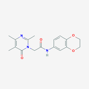 molecular formula C17H19N3O4 B2514245 N-(2,3-dihydro-1,4-benzodioxin-6-yl)-2-(2,4,5-trimethyl-6-oxo-1,6-dihydropyrimidin-1-yl)acetamide CAS No. 2320215-66-3