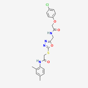 2-(4-chlorophenoxy)-N-((5-((2-((2,4-dimethylphenyl)amino)-2-oxoethyl)thio)-1,3,4-oxadiazol-2-yl)methyl)acetamide